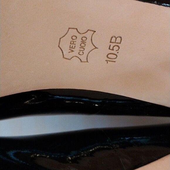 Footcandy Black Patent Peep Toe Heels - Picture 9 of 12